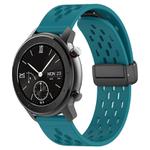 For Amazfit GTR 42mm 20mm Folding Magnetic Clasp Silicone Watch Band(Hidden Green)