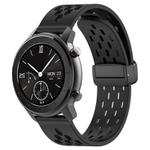 For Amazfit GTR 42mm 20mm Folding Magnetic Clasp Silicone Watch Band(Black)