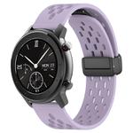 For Amazfit GTR 42mm 20mm Folding Magnetic Clasp Silicone Watch Band(Purple)