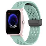 For Amazfit Pop Pro 20mm Folding Magnetic Clasp Silicone Watch Band(Water Duck)
