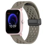 For Amazfit Pop Pro 20mm Folding Magnetic Clasp Silicone Watch Band(Space Ash)
