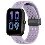 For Amazfit Bip3 20mm Folding Magnetic Clasp Silicone Watch Band(Purple)