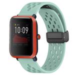 For Amazfit Bip 1S 20mm Folding Magnetic Clasp Silicone Watch Band(Water Duck)