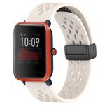 For Amazfit Bip 1S 20mm Folding Magnetic Clasp Silicone Watch Band(Starlight)