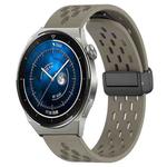 For Huawei Watch GT3 Pro 43mm 20mm Folding Magnetic Clasp Silicone Watch Band(Space Ash)