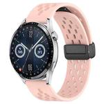 For Huawei Watch GT3 42mm 20mm Folding Magnetic Clasp Silicone Watch Band(Pink)