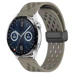 For Huawei Watch GT3 42mm 20mm Folding Magnetic Clasp Silicone Watch Band(Space Ash)