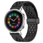 For Huawei Watch GT2 42mm 20mm Folding Magnetic Clasp Silicone Watch Band(Black)