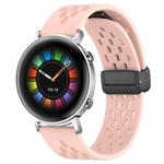 For Huawei Watch GT2 42mm 20mm Folding Magnetic Clasp Silicone Watch Band(Pink)
