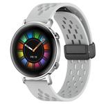 For Huawei Watch GT2 42mm 20mm Folding Magnetic Clasp Silicone Watch Band(Light Grey)