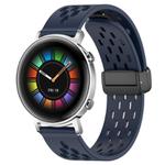 For Huawei Watch GT2 42mm 20mm Folding Magnetic Clasp Silicone Watch Band(Midnight Blue)