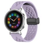 For Huawei Watch GT2 42mm 20mm Folding Magnetic Clasp Silicone Watch Band(Purple)