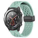 For Huawei Watch 2 20mm Folding Magnetic Clasp Silicone Watch Band(Teal)