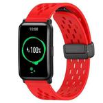 For Honor Watch ES 20mm Folding Magnetic Clasp Silicone Watch Band(Red)