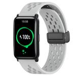 For Honor Watch ES 20mm Folding Magnetic Clasp Silicone Watch Band(Light Grey)