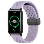 For Honor Watch ES 20mm Folding Magnetic Clasp Silicone Watch Band(Purple)