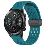 For Honor MagicWatch2 42mm 20mm Folding Magnetic Clasp Silicone Watch Band(Hidden Green)