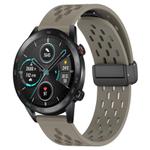 For Honor MagicWatch2 42mm 20mm Folding Magnetic Clasp Silicone Watch Band(Space Ash)