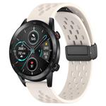 For Honor MagicWatch2 42mm 20mm Folding Magnetic Clasp Silicone Watch Band(Starlight Color)