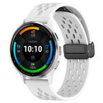 For Garmin Venu 3 22mm Folding Magnetic Clasp Silicone Watch Band(White)