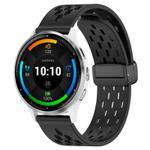 For Garmin Venu 3 22mm Folding Magnetic Clasp Silicone Watch Band(Black)