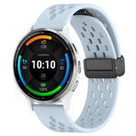 For Garmin Venu 3 22mm Folding Magnetic Clasp Silicone Watch Band(Light Blue)