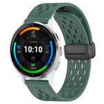 For Garmin Venu 3 22mm Folding Magnetic Clasp Silicone Watch Band(Dark Green)