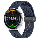 For Garmin Venu 3 22mm Folding Magnetic Clasp Silicone Watch Band(Midnight Blue)
