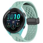 For Garmin Forerunner 265 22mm Folding Magnetic Clasp Silicone Watch Band(Teal)