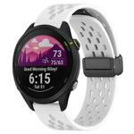For Garmin Forerunner 255 22mm Folding Magnetic Clasp Silicone Watch Band(White)