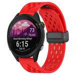 For Garmin Forerunner 255 22mm Folding Magnetic Clasp Silicone Watch Band(Red)