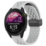 For Garmin Forerunner 255 22mm Folding Magnetic Clasp Silicone Watch Band(Light Grey)