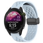 For Garmin Forerunner 255 22mm Folding Magnetic Clasp Silicone Watch Band(Light Blue)