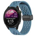 For Garmin Forerunner 255 Music 22mm Folding Magnetic Clasp Silicone Watch Band(Blue)