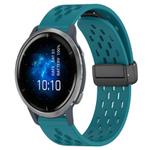 For Garmin Venu 2 22mm Folding Magnetic Clasp Silicone Watch Band(Hidden Green)