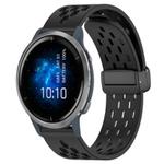 For Garmin Venu 2 22mm Folding Magnetic Clasp Silicone Watch Band(Black)