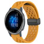For Garmin Venu 2 22mm Folding Magnetic Clasp Silicone Watch Band(Yellow)