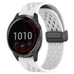 For Garmin Vivoactive 4 22mm Folding Magnetic Clasp Silicone Watch Band(White)