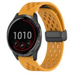 For Garmin Vivoactive 4 22mm Folding Magnetic Clasp Silicone Watch Band(Yellow)