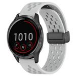 For Garmin Vivoactive 4 22mm Folding Magnetic Clasp Silicone Watch Band(Light Grey)