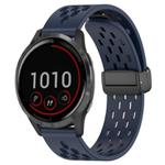 For Garmin Vivoactive 4 22mm Folding Magnetic Clasp Silicone Watch Band(Midnight Blue)