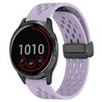 For Garmin Vivoactive 4 22mm Folding Magnetic Clasp Silicone Watch Band(Purple)