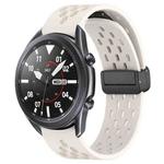 For Samsung Galaxy Watch3 45mm 22mm Folding Magnetic Clasp Silicone Watch Band(Starlight Color)