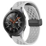 For Samsung Galaxy Watch 46mm 22mm Folding Magnetic Clasp Silicone Watch Band(Light Grey)