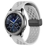 For Samsung Gear S3 Classic 22mm Folding Magnetic Clasp Silicone Watch Band(Light Grey)