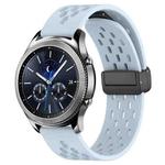 For Samsung Gear S3 Classic 22mm Folding Magnetic Clasp Silicone Watch Band(Light Blue)