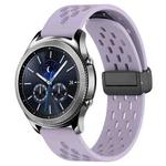 For Samsung Gear S3 Classic 22mm Folding Magnetic Clasp Silicone Watch Band(Purple)