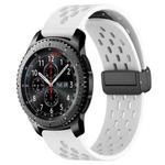 For Samsung Gear S3 Frontier 22mm Folding Magnetic Clasp Silicone Watch Band(White)