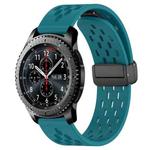 For Samsung Gear S3 Frontier 22mm Folding Magnetic Clasp Silicone Watch Band(Hidden Green)