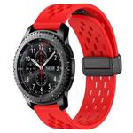 For Samsung Gear S3 Frontier 22mm Folding Magnetic Clasp Silicone Watch Band(Red)